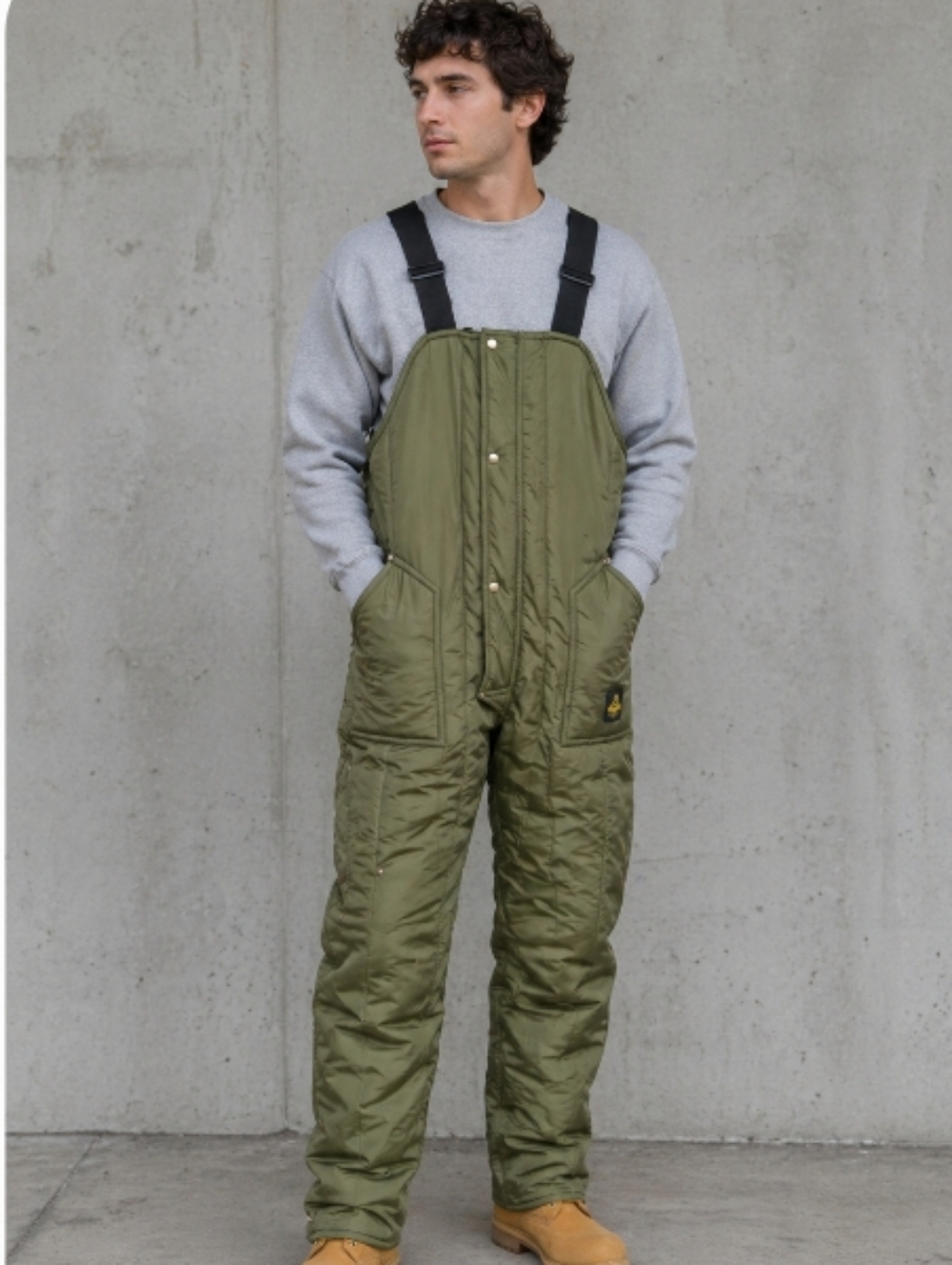 Quilted Olive Green Insulated Bib Overalls Refrigiwear 3XL